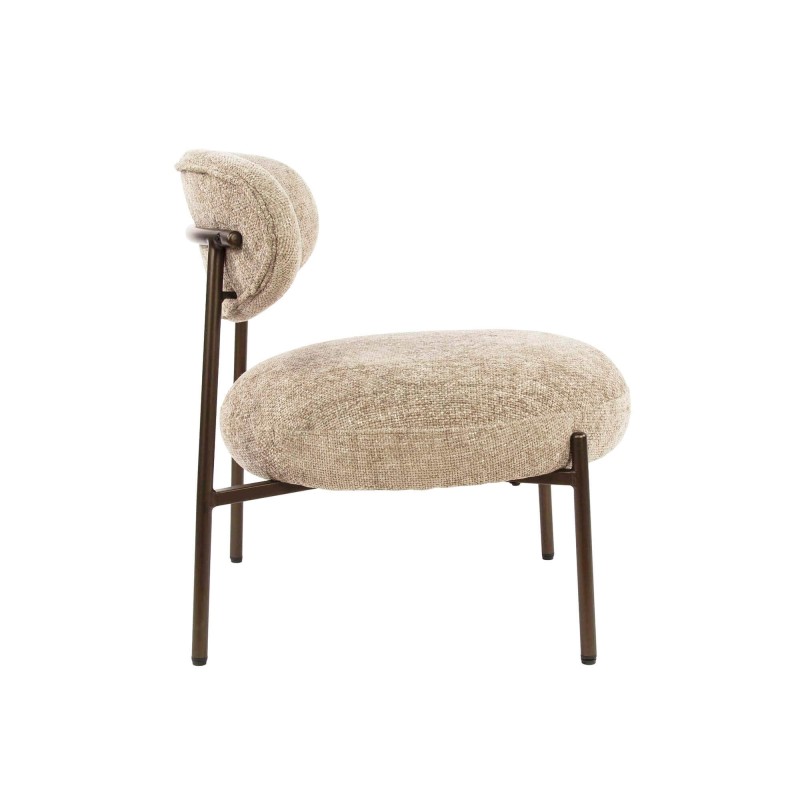 Loungefauteuil voor in de woonkamer, gemaakt van badstof en met metalen poten - Mellow