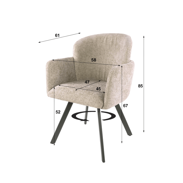 Comfortabele draaifauteuil voor de eetkamer - Navi