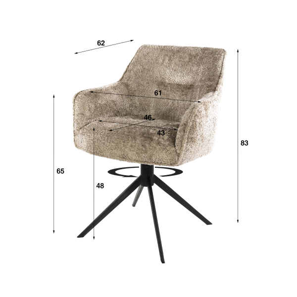 Moderne draaifauteuil voor de eetkamer - Eliot