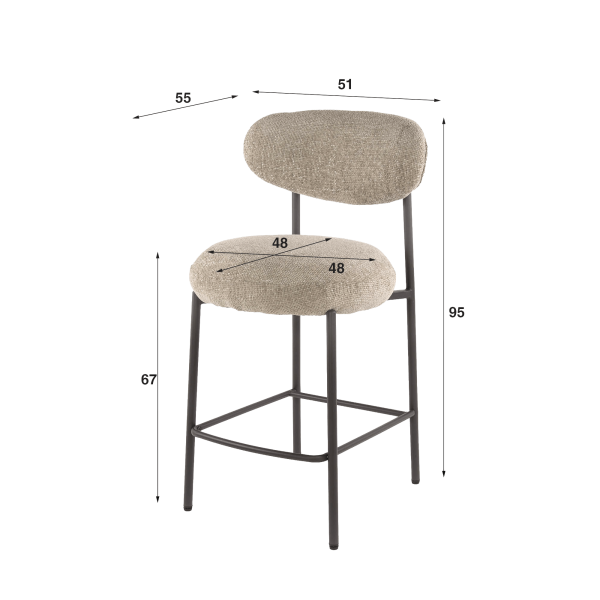 Hoge keukenstoel voor kookeiland – Kai