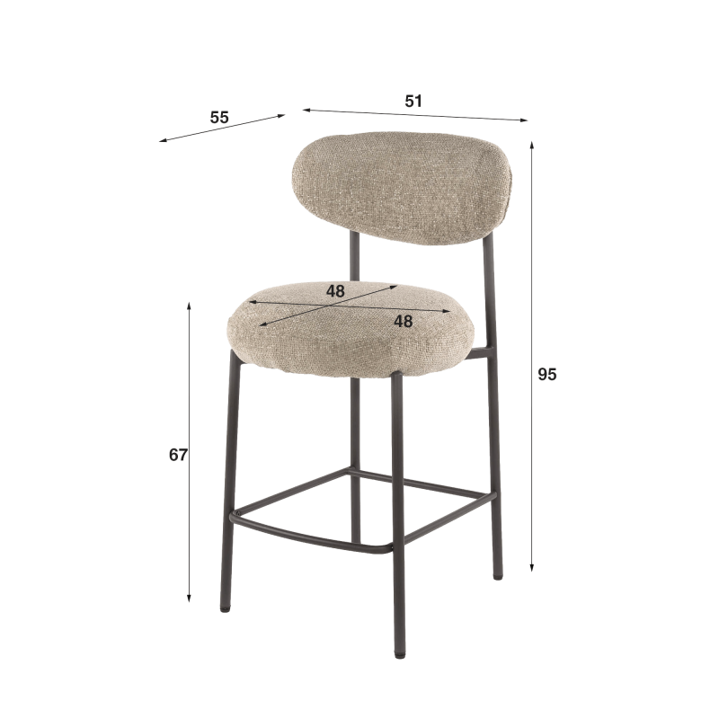 Hoge keukenstoel voor kookeiland – Kai