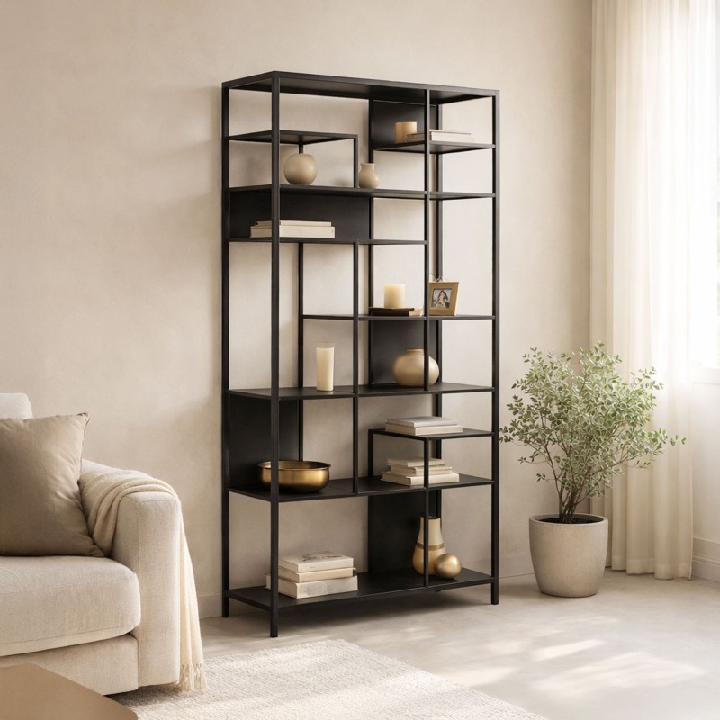 Wandrek in zwart metaal 90 x 180 cm – New York