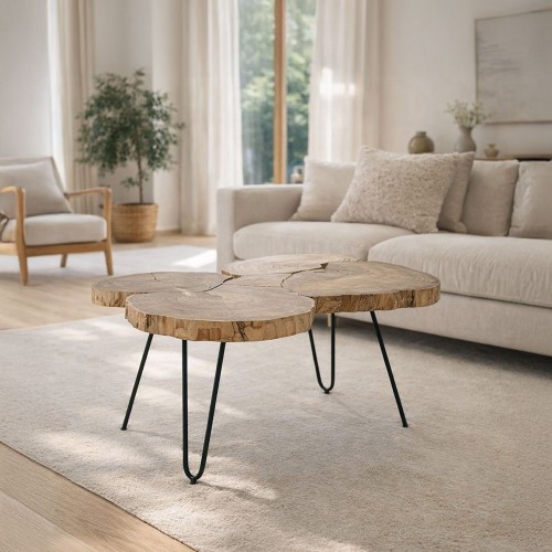 Accacia boomstam salontafel met metalen poten