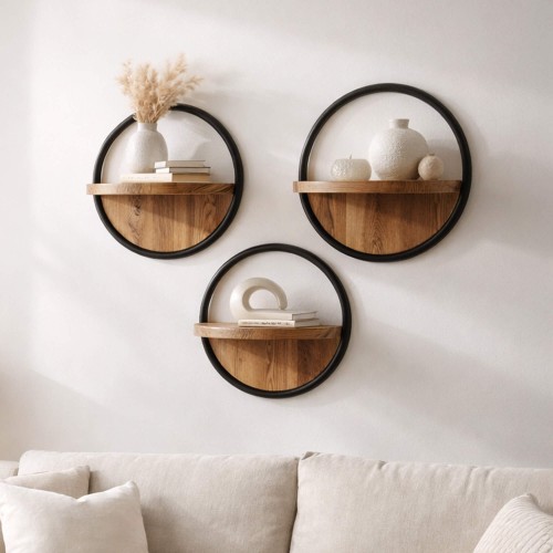 Industriële ronde wandplank...