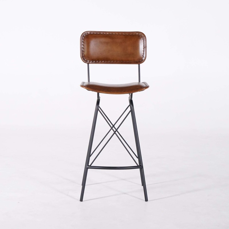 Vintage en design barstoel in leer