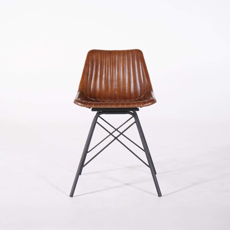 Bruine leren stoel - Chelsea