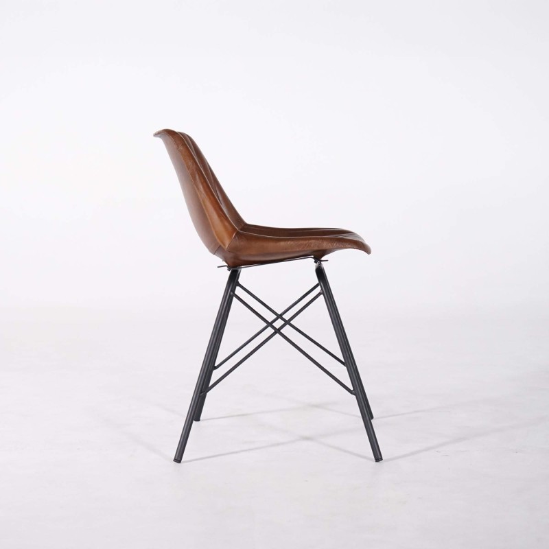 Bruine leren stoel - Chelsea