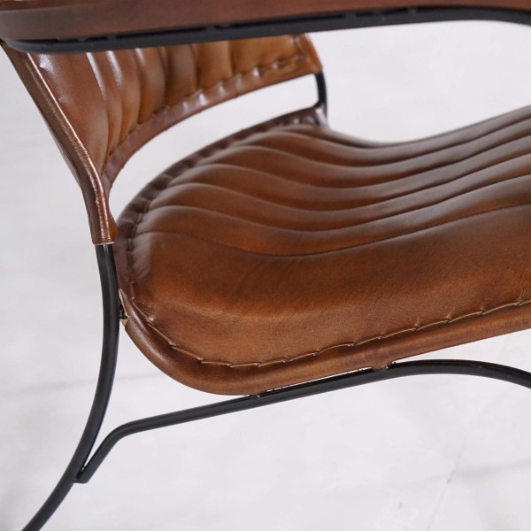 Vintage leren fauteuil in bruin 1-zits - Cosy