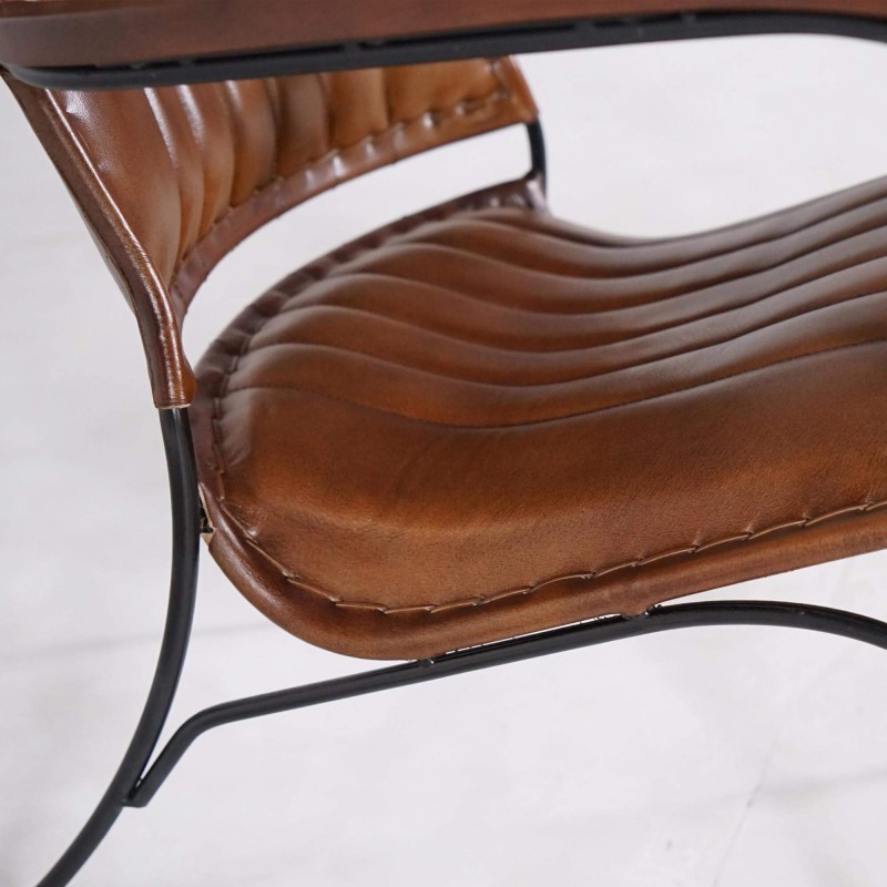 Vintage leren fauteuil in bruin 1-zits - Cosy