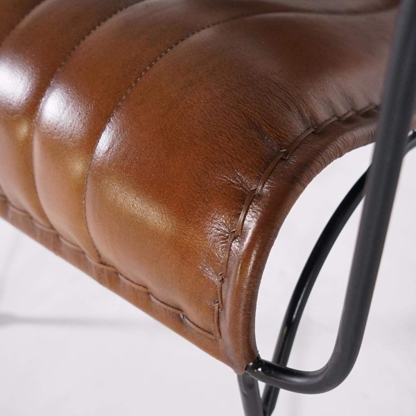 Vintage leren fauteuil in bruin 1-zits - Cosy