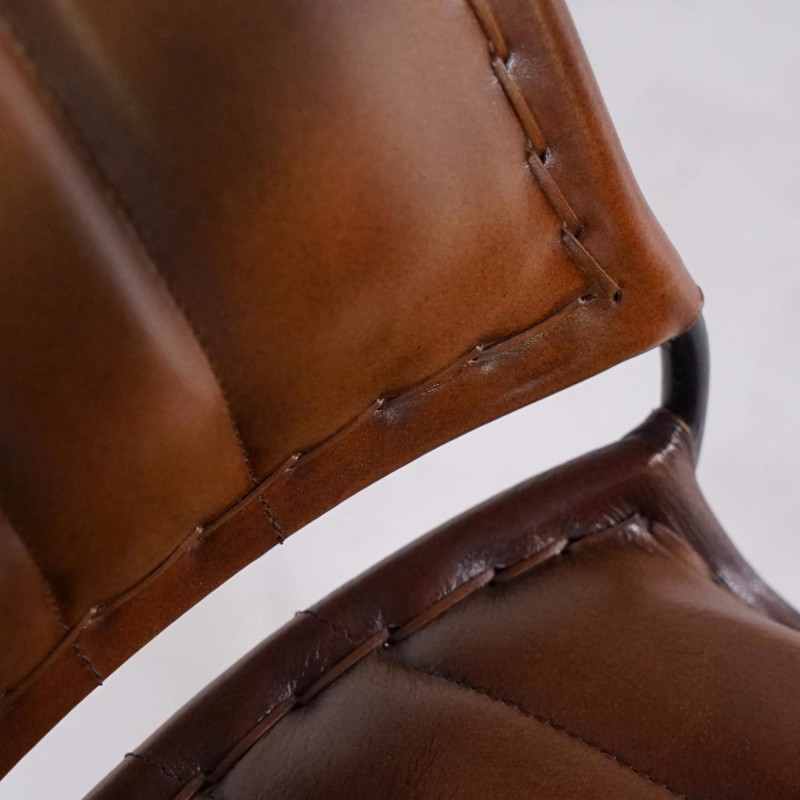 Vintage 3-zits zetel in bruin leer - Cosy