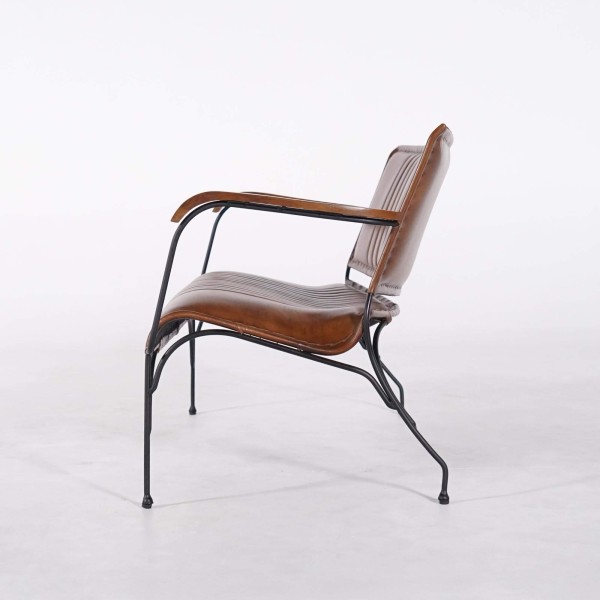 Vintage 3-zits zetel in bruin leer - Cosy