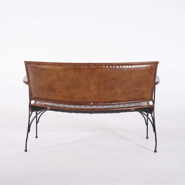 Vintage 3-zits zetel in bruin leer - Cosy