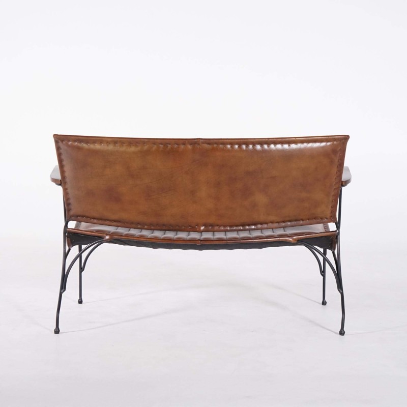 Vintage 3-zits zetel in bruin leer - Cosy