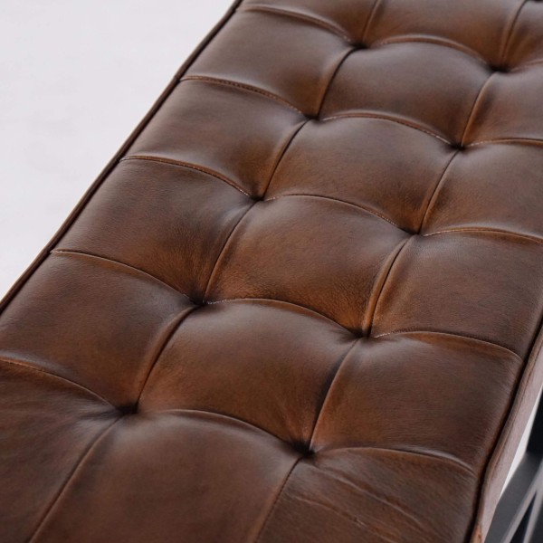 Bank in natuurleer en metaal - Clay