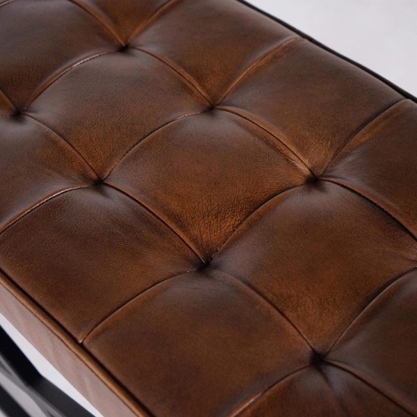 Bank in natuurleer en metaal - Clay