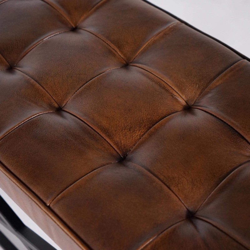 Bank in natuurleer en metaal - Clay