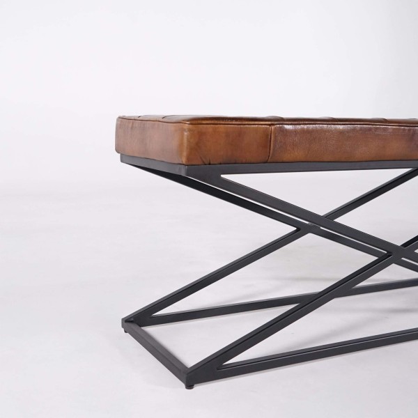 Bank in natuurleer en metaal - Clay