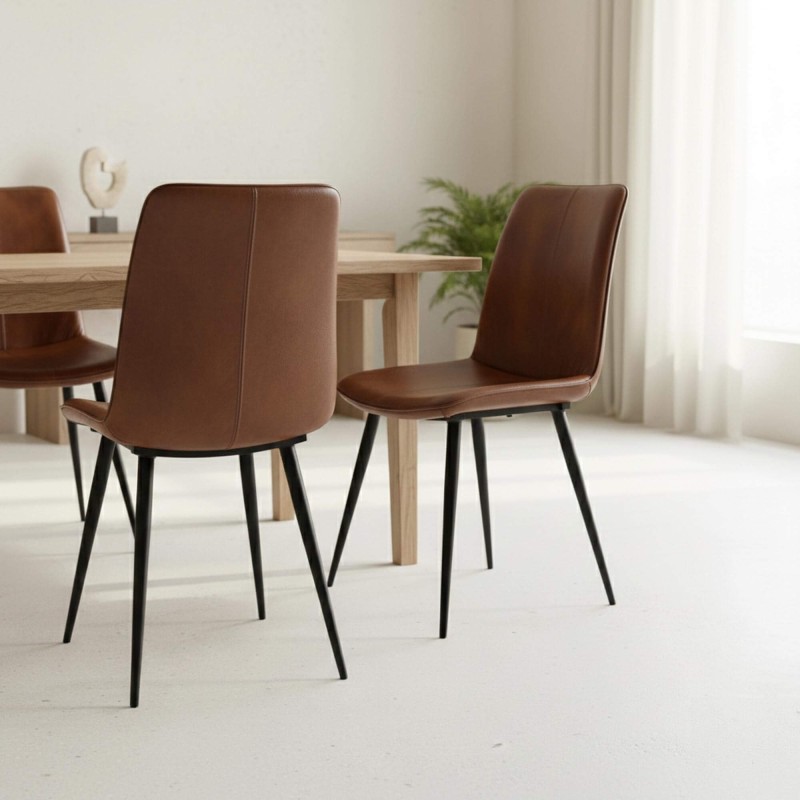 Vintage stoel in bruin leer - Dock