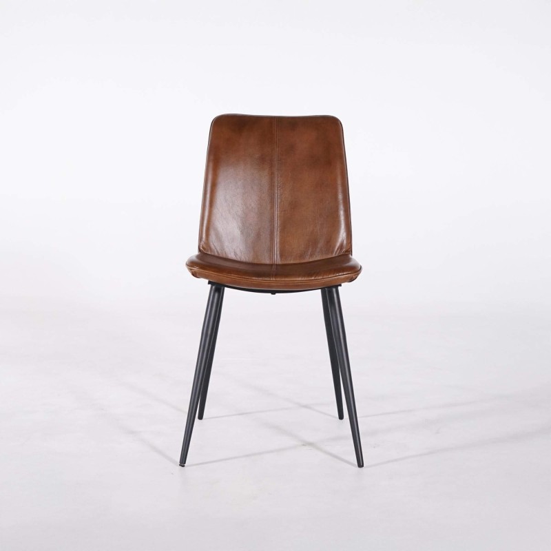 Vintage stoel in bruin leer - Dock