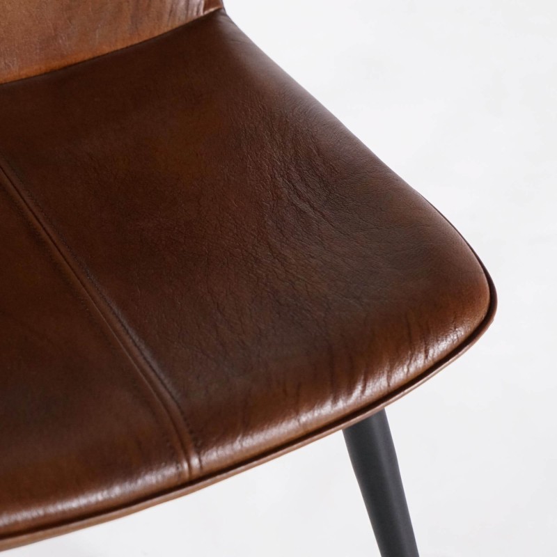 Vintage stoel in bruin leer - Dock