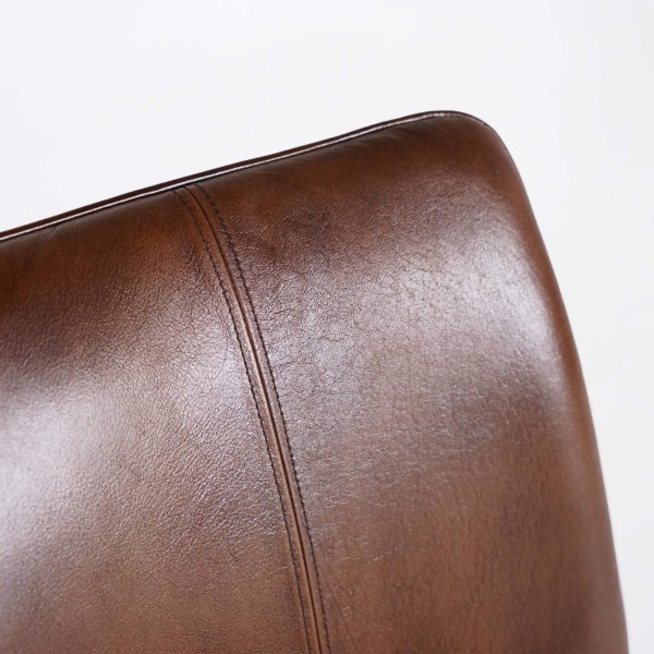 Vintage stoel in bruin leer - Dock