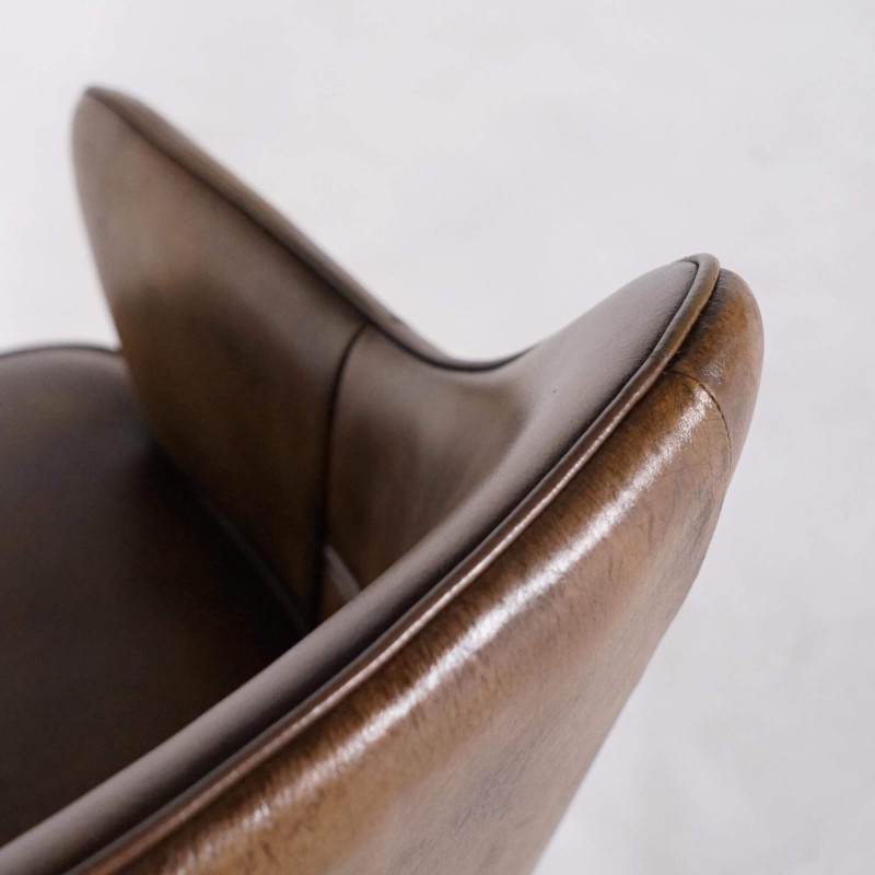 Vintage leren stoel met armleuningen - Yard