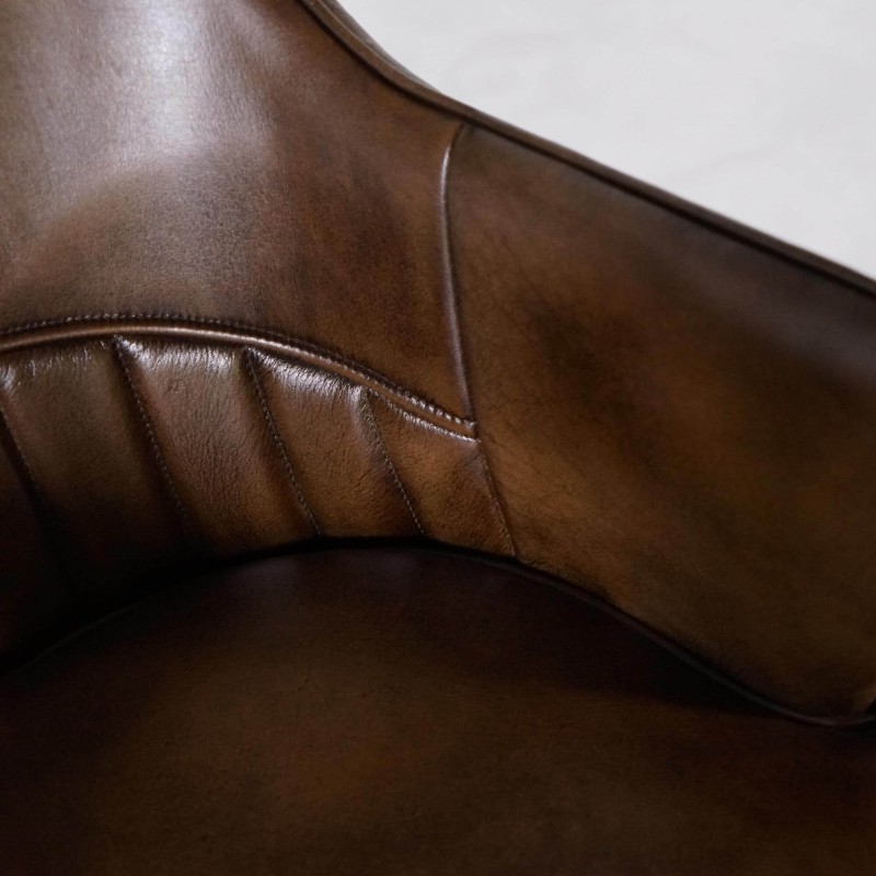 Vintage leren stoel met armleuningen - Yard