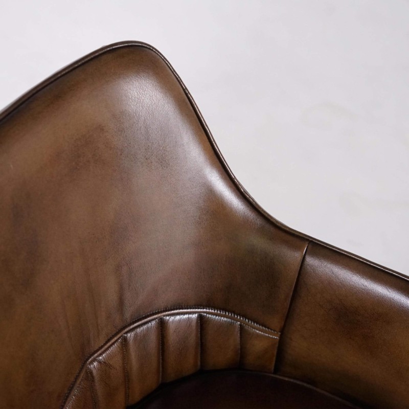 Vintage leren stoel met armleuningen - Yard