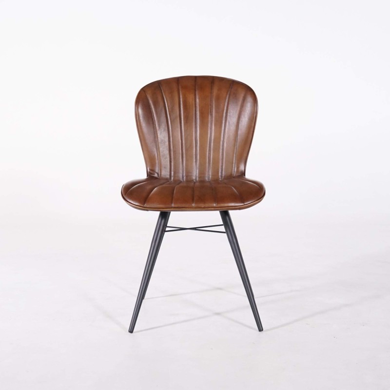 Vintage stoel in echt leer - District