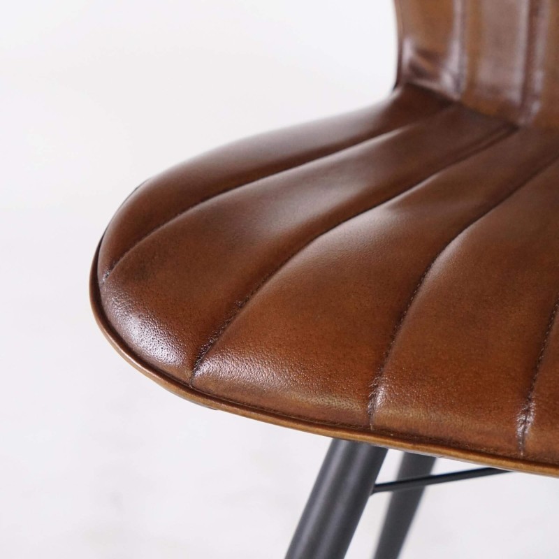 Vintage stoel in echt leer - District