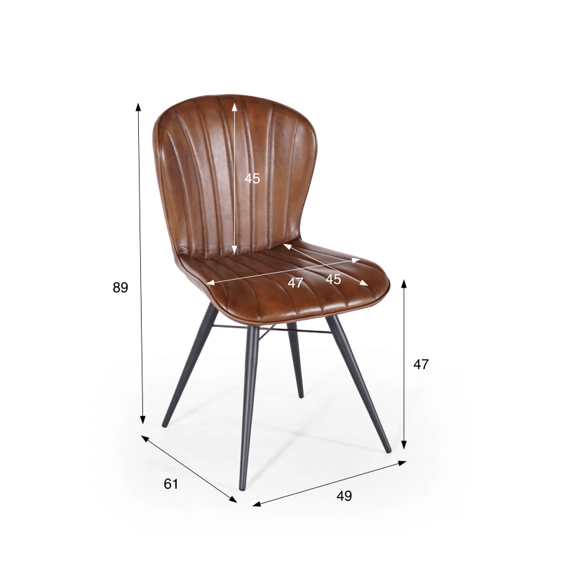 Vintage stoel in echt leer - District