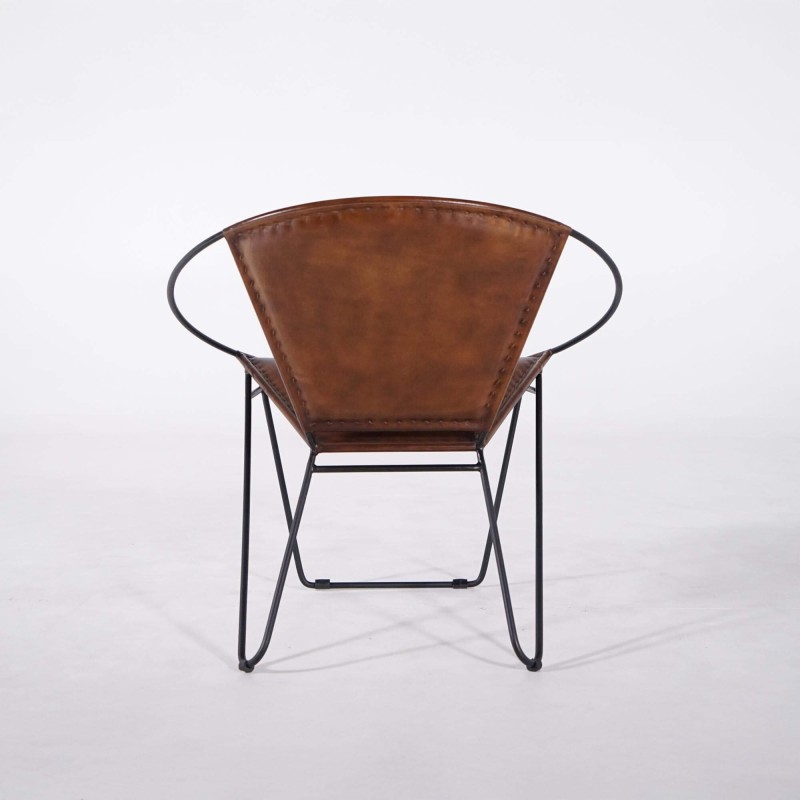 Vlinderstoel leer Peacock