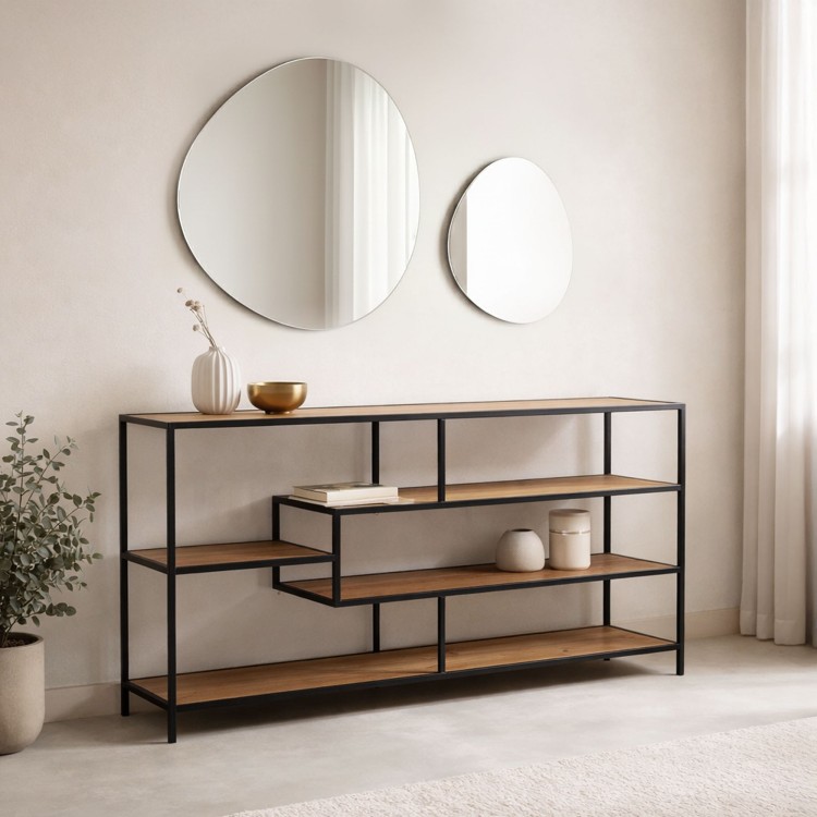 Houten en metalen rek in industriële stijl - Element