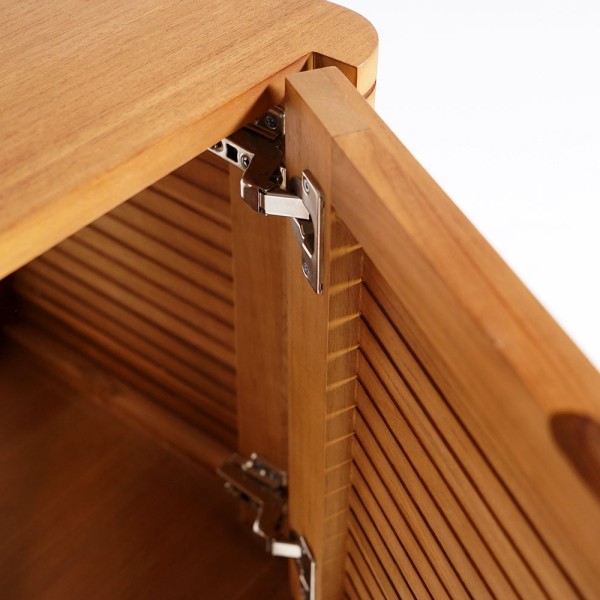 Badkamermeubel in teakhout, hangend - Lattis