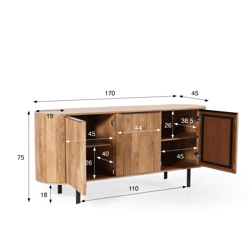 Massief houten dressoir - Uma