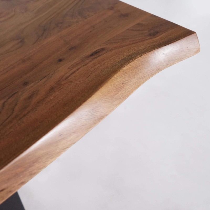 Eettafel in massief acaciahout met natuurlijke randen 220 cm - Aurea