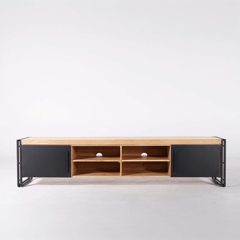 Tv-meubel in hout en metaal 220 cm - Liverpool