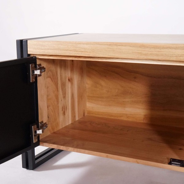 Tv-meubel in massief hout en metaal - Liverpool