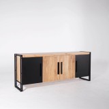 Dressoir in massief hout in industriële stijl - Liverpool