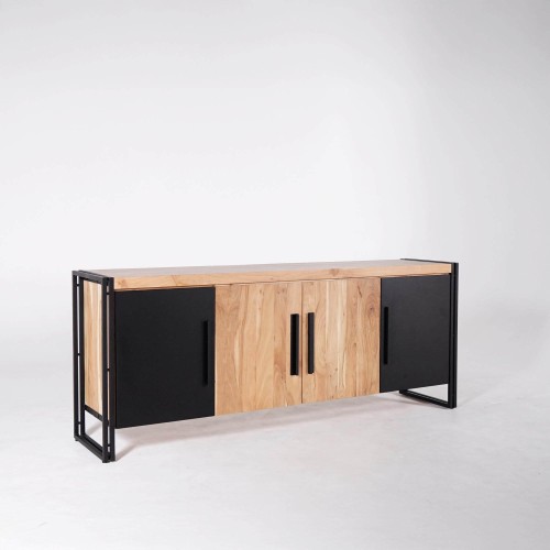 Dressoir in massief hout in industriële stijl - Liverpool