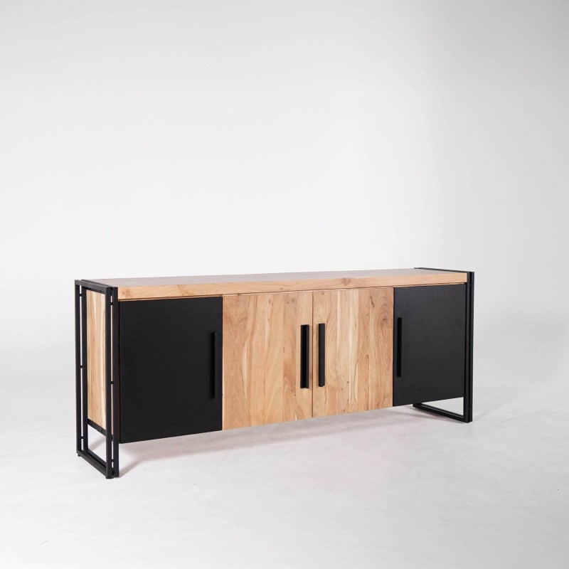 Dressoir in massief hout in industriële stijl - Liverpool