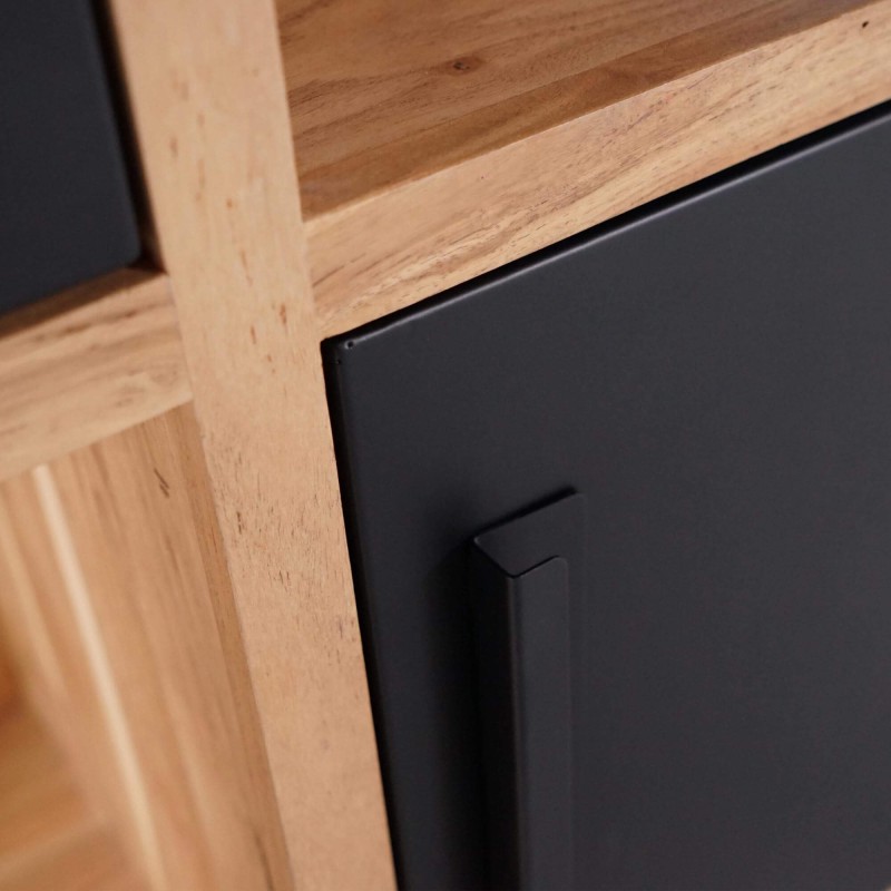 Boekenkast in massief hout en metaal - Liverpool