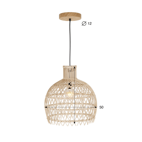 Hanglamp in naturel rotan - Sofia