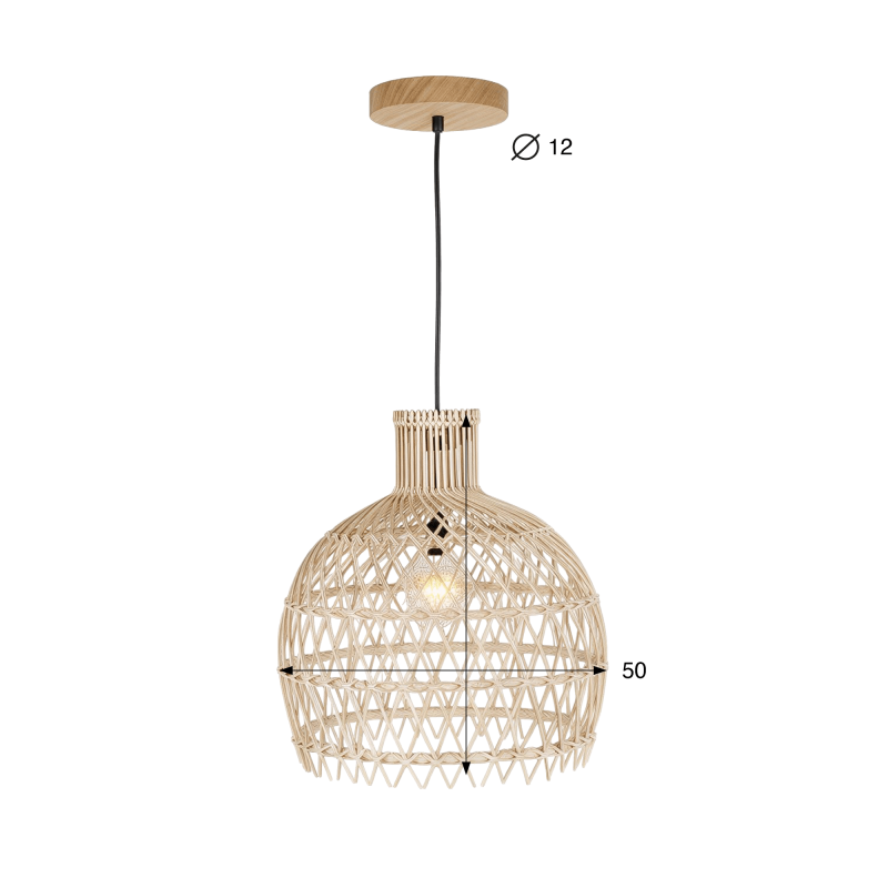Hanglamp in naturel rotan - Sofia