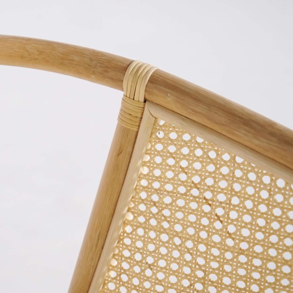 Fauteuil van naturel rotan met beige kussen - Haru