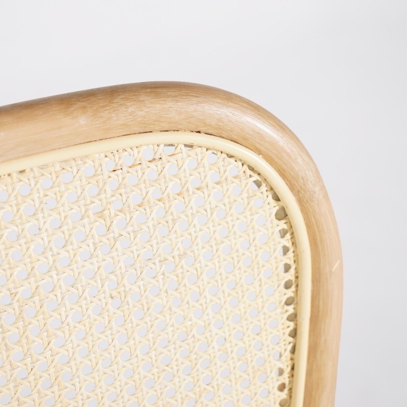 Stoel van naturel rotan met beige kussen - Louna