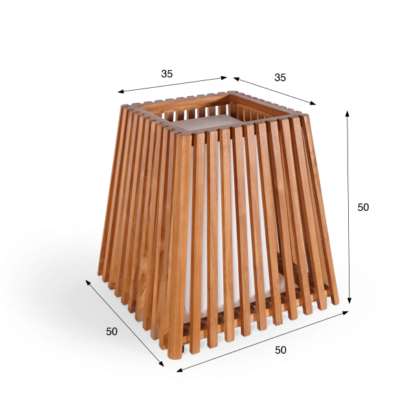 Buitenlamp van teakhout H50 cm - Nori