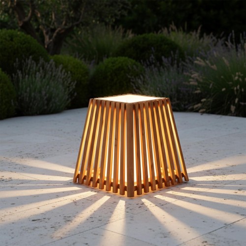 Buitenlamp van teakhout H40 cm - Nori