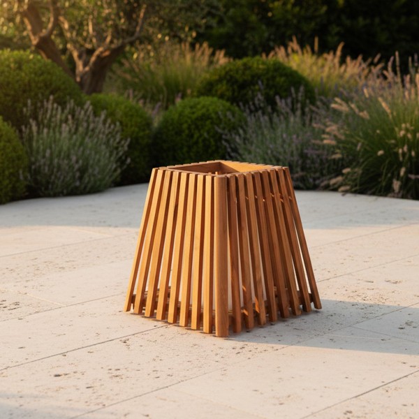 Buitenlamp van teakhout H40 cm - Nori